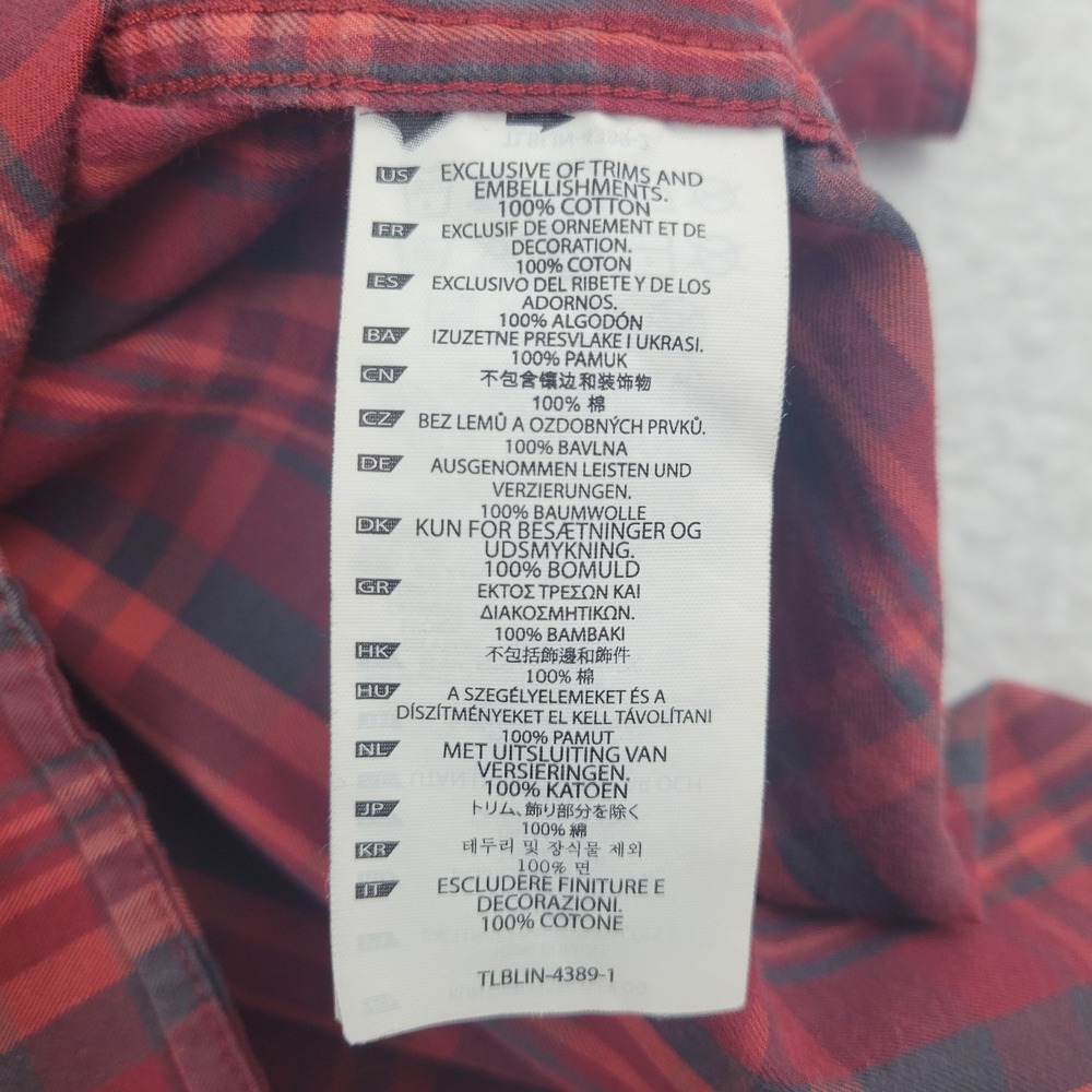 5.11 Tactical Shirt Mens Medium‎ Red Gray Plaid Long Sleeve Snap Front Cotton - Picture 7 of 9